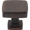 Jeffrey Alexander 1-1/4" Overall Length Brushed Oil Rubbed Bronze Square Renzo Cabinet Knob 141DBAC - alternate 2